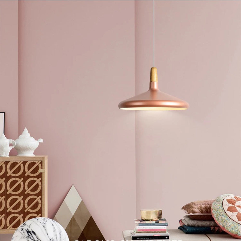 Hanglamp Scandinavisch Aluminium Hout Wit E27 Eettafel Woonkamer Minimalistisch Design Verlichting Keukeneiland | Sansoti