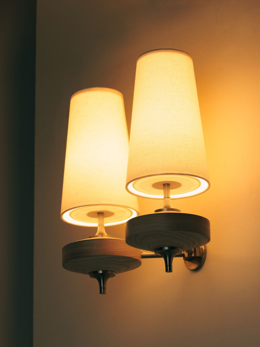 Retro Wandlamp met Stoffen Kap – Vintage Verlichting voor Slaapkamer | Sansoti