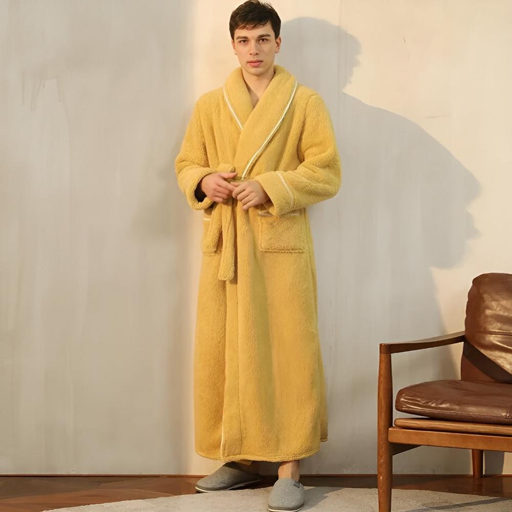 Sherpa Coral Fleece Badjas met Shawlkraag Unisex Loungewear Comfortabel Huis Huispak Zachte Fleece Ochtendjas | Sansoti