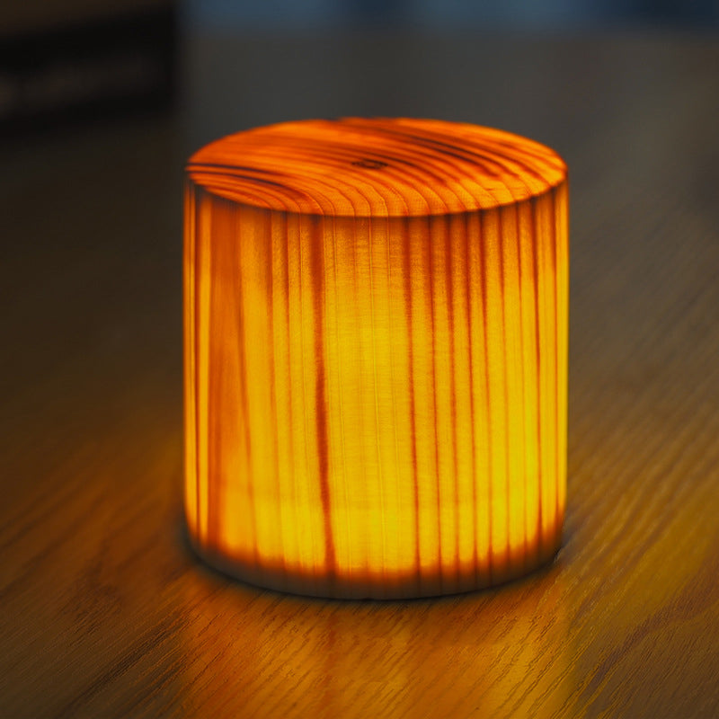 LED Tafellamp Oplaadbaar Touch Dimbaar Houtlook Sfeerlamp Slaapkamer Bureau Draadloos Warm Licht Nachtlampje | Sansoti