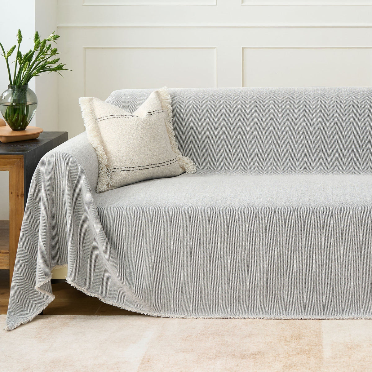 Fischgrätstruktur Sofabezug Haustierfreundlich Wasserabweisender Möbelschutz Textilgewebe Sofa Cover | Sansoti
