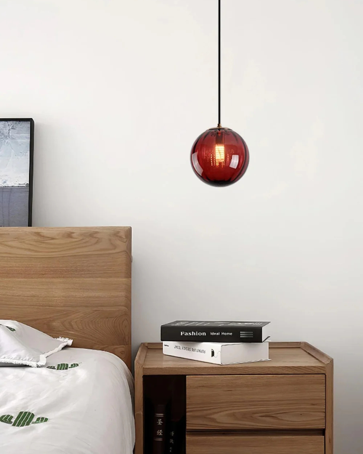Glazen Hanglamp Bol met Structuur Grijs Bruin Rood Groen Amber Eetkamer Woonkamer | Sansoti
