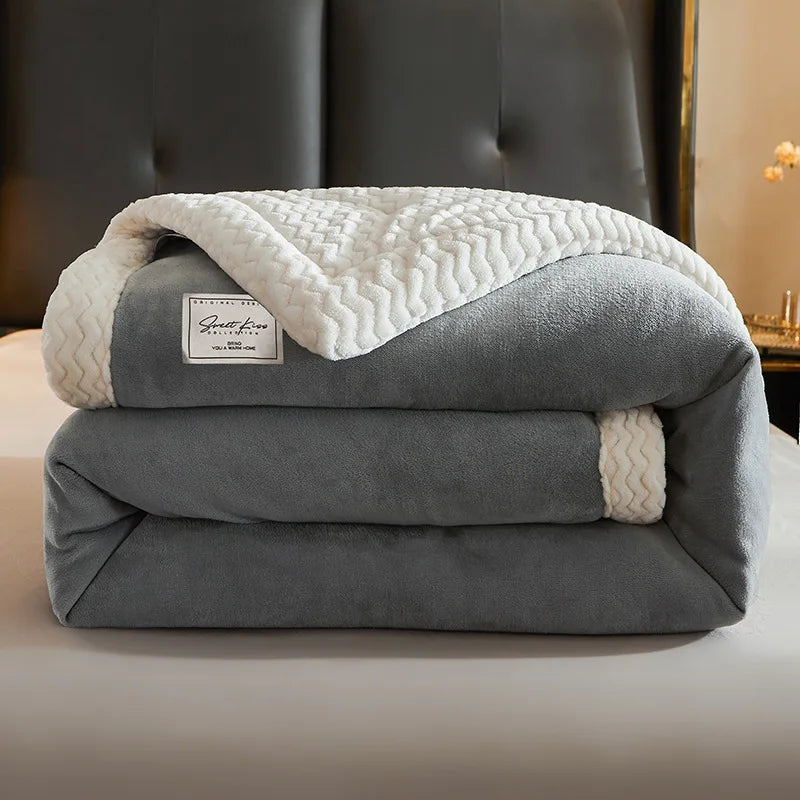 Soft Fleece Blanket for Double Bed 150x200 cm Warm Throw Winter Blanket Sofa Living Room Bedroom Couch | Sansoti