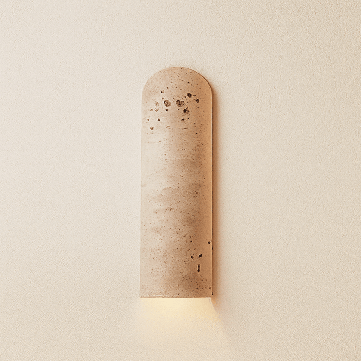Wandleuchte aus Travertin-Naturstein mit LED G9, Beige, warmes Licht, Schlafzimmer, Flur, Wohnzimmer, Wandbeleuchtung | Sansoti