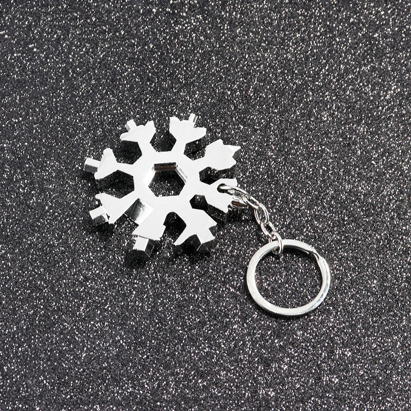 18-in-1 Sneeuwvlok Multitool in Compacte Sleutelhangerformaat met Moersleutels, Schroevendraaiers en Flesopener | Sansoti