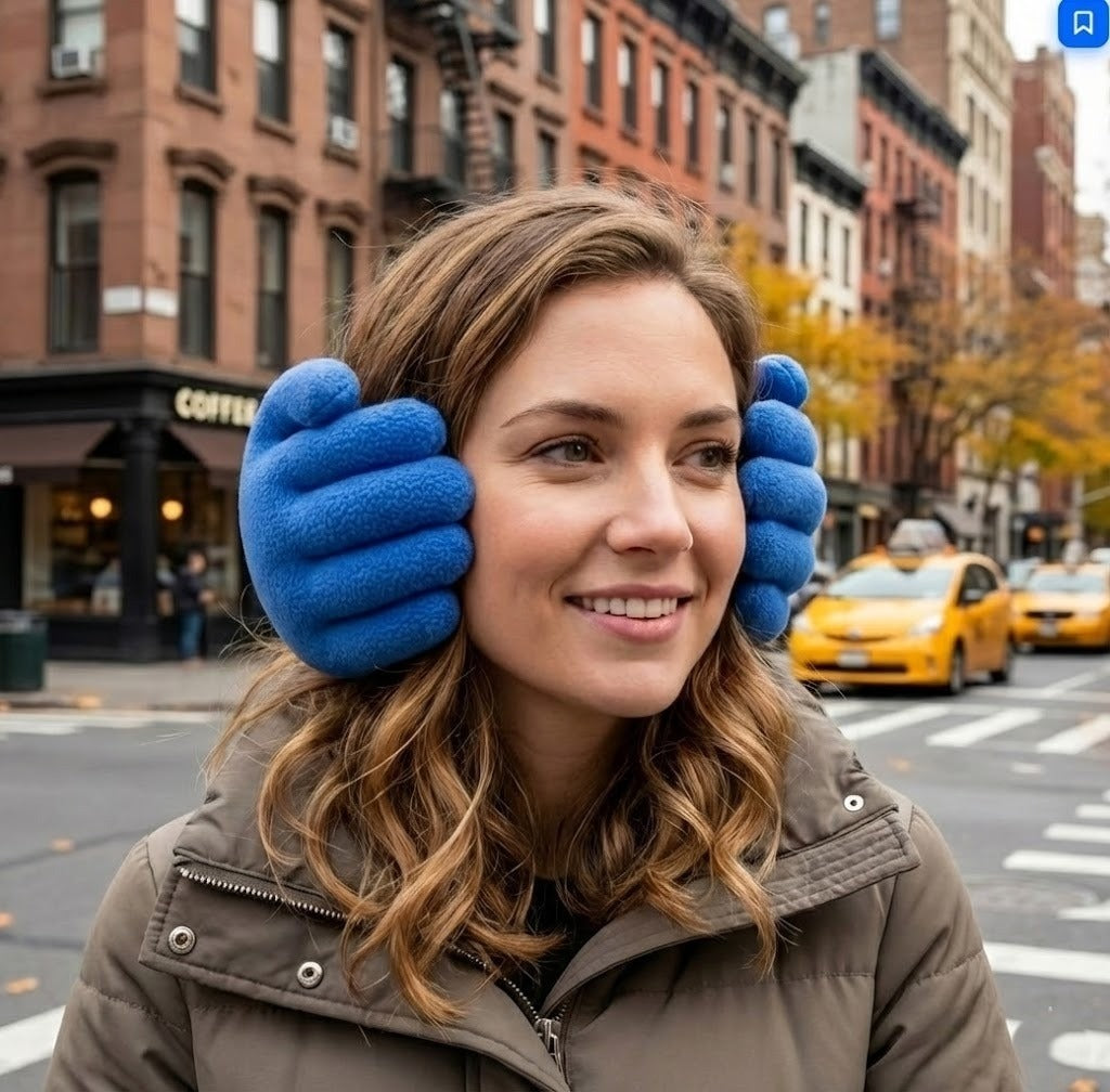 Plüsch-Ohrwärmer „Hand“ Unisex Ohrenwärmer Weiches Winteraccessoire Wärmehalter für Frauen Männer Kinder | Sansoti
