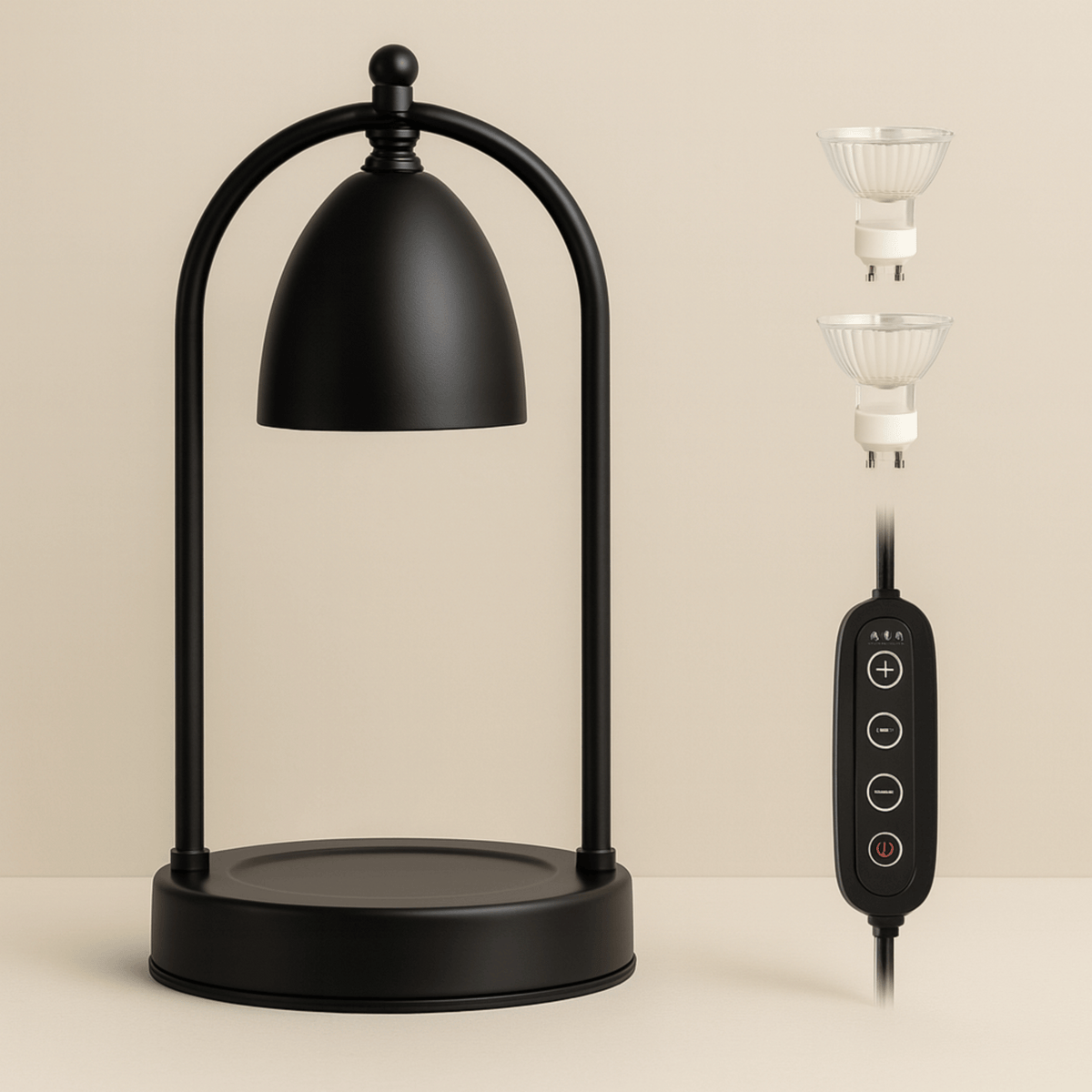Kerzenwärmer-Lampe Glas Holz Dimmbar Timer Duftverteilung Flammenloses Stimmungslicht Aromatherapie-Tischlampe | Sansoti