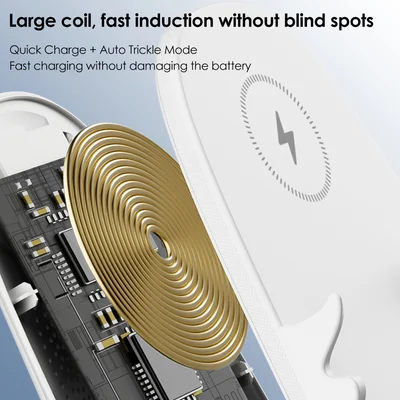 Draadloze Oplader 15W met Houder – Smartphone Snellader Staand of Liggend – Stoel Design met Koeling | Sansoti