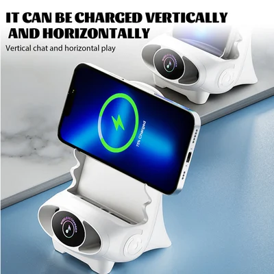 Draadloze Oplader 15W met Houder – Smartphone Snellader Staand of Liggend – Stoel Design met Koeling | Sansoti