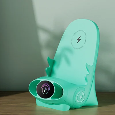 Draadloze Oplader 15W met Houder – Smartphone Snellader Staand of Liggend – Stoel Design met Koeling | Sansoti
