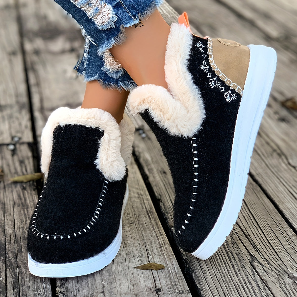 Damenpantoffeln mit Plüschfutter, rutschfester Sohle, Wärme und Komfort, weiche Winterschuhe und Hausschuhe für drinnen | Sansoti