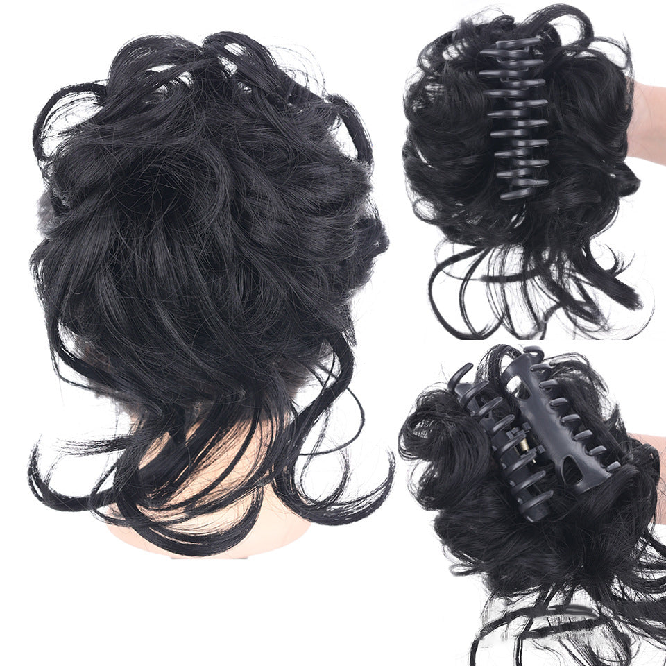 Messy-Bun-Haargummi mit Volumeneffekt für einen natürlichen Dutt-Look Chignon Braunes Haaraccessoire für Damen | Sansoti