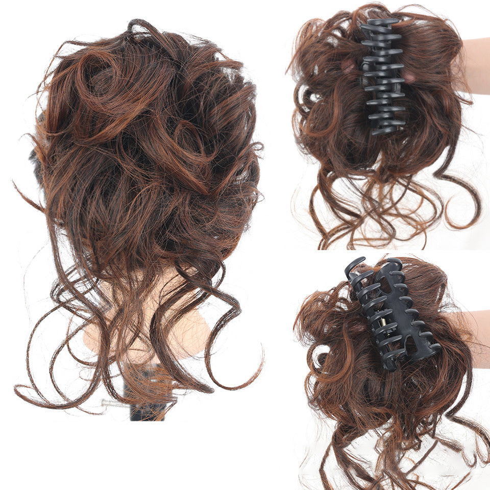 Messy-Bun-Haargummi mit Volumeneffekt für einen natürlichen Dutt-Look Chignon Braunes Haaraccessoire für Damen | Sansoti