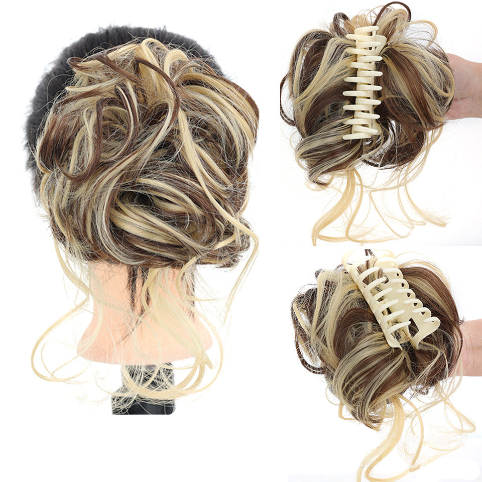 Messy-Bun-Haargummi mit Volumeneffekt für einen natürlichen Dutt-Look Chignon Braunes Haaraccessoire für Damen | Sansoti