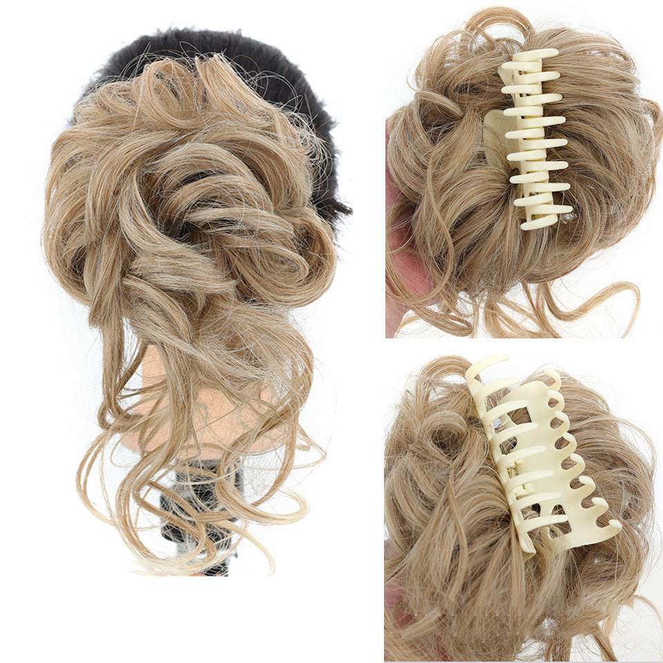 Messy-Bun-Haargummi mit Volumeneffekt für einen natürlichen Dutt-Look Chignon Braunes Haaraccessoire für Damen | Sansoti