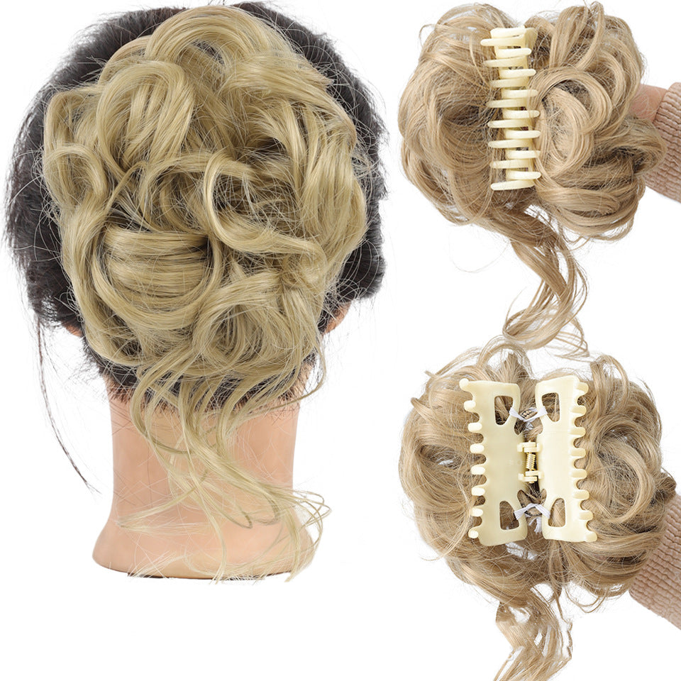 Messy-Bun-Haargummi mit Volumeneffekt für einen natürlichen Dutt-Look Chignon Braunes Haaraccessoire für Damen | Sansoti