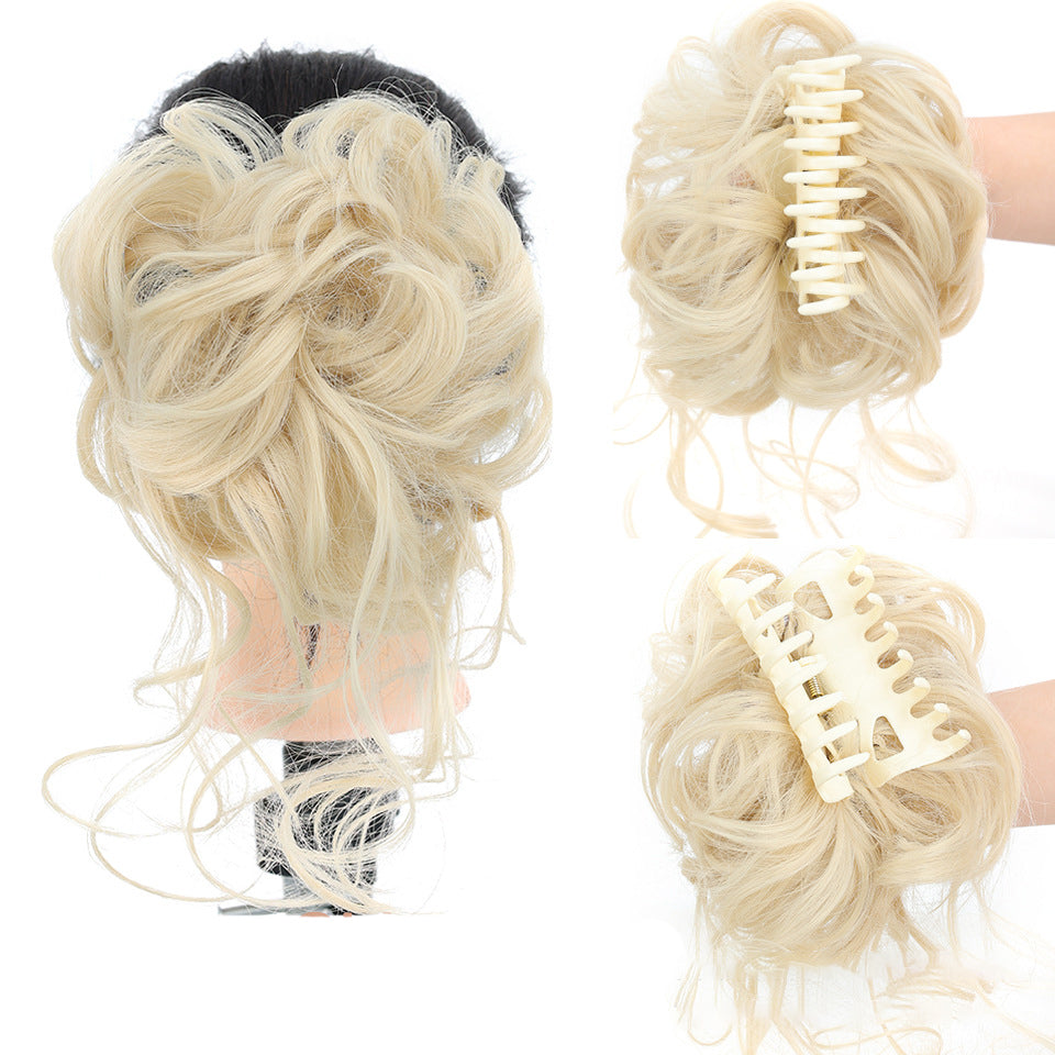 Messy-Bun-Haargummi mit Volumeneffekt für einen natürlichen Dutt-Look Chignon Braunes Haaraccessoire für Damen | Sansoti