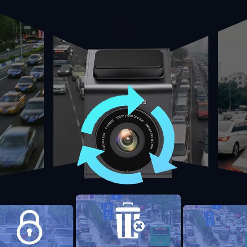 HD Dashcam met Bewegingsdetectie en Nachtzicht 1080P voor Auto | Compacte Camera met Zelfklevende Montage | Sansoti