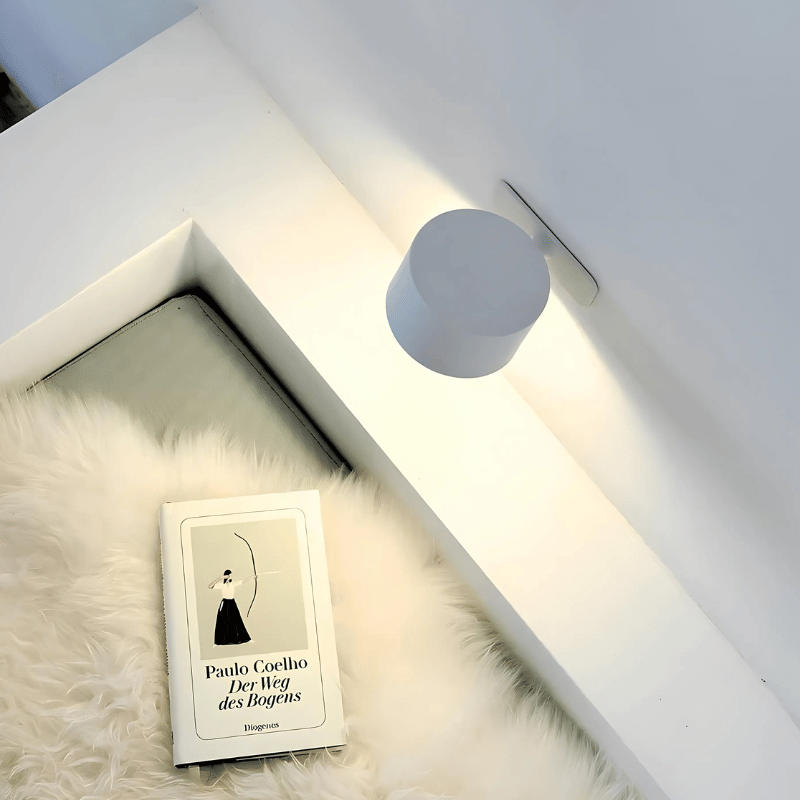 LED Wandlamp Draadloos met Accu en 360° Draaifunctie | Compact Design voor Woonkamer, Slaapkamer, Leeshoek, Hal | Instelbare Kleurtemperatuur Warmwit Neutraalwit Koudwit | Oplaadbare Verlichting 2000mAh | Sansoti