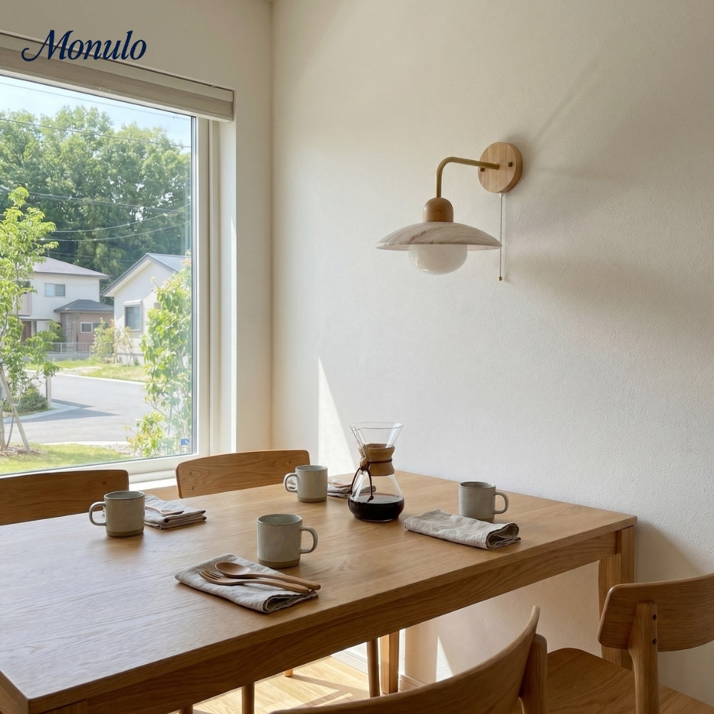 Travertijn Wandlamp Minimalistische Schijf Design Natuursteen Verlichting voor Woonkamer Slaapkamer Gang Moderne Interieur Wandverlichting met Warm Licht | Sansoti