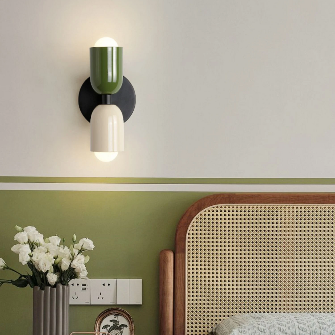 Doppelte LED-Wandleuchte aus Edelstahl Warmweiß 3000K Innen- und Außenbeleuchtung Modernes Design Wohnzimmer | Sansoti