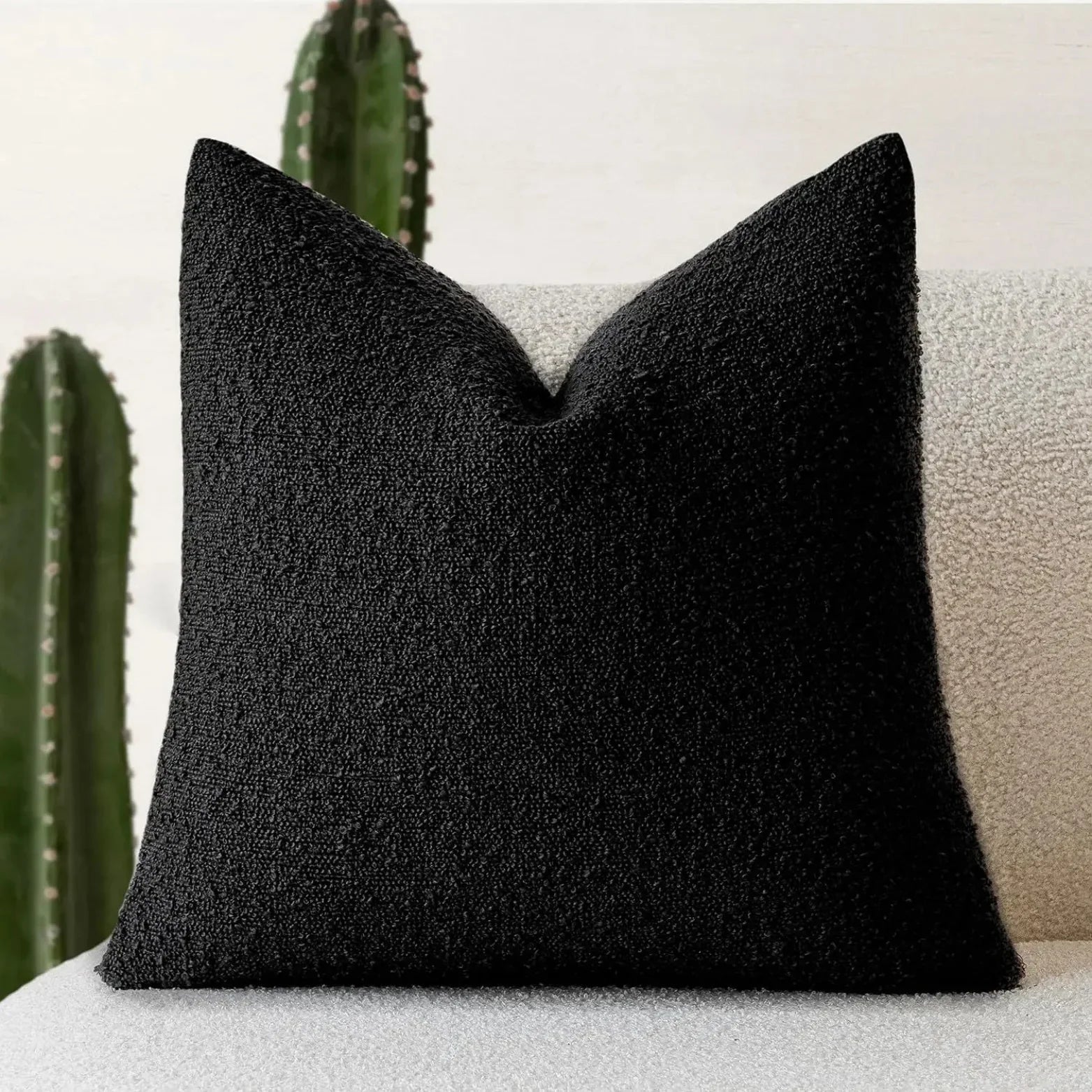 Kissenbezug Bouclé Luxus 45x45 Weiches Minimalistisches Design | Restfield