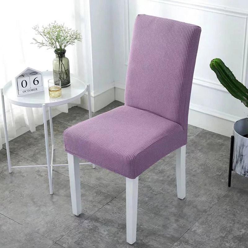 Elastische Stoelhoes Set 4 Stuks Stretch Beschermer Universeel Wasbaar Effen Kleuren Eetkamer Stoelhoezen | Sansoti
