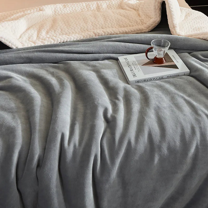 Soft Fleece Blanket for Double Bed 150x200 cm Warm Throw Winter Blanket Sofa Living Room Bedroom Couch | Sansoti