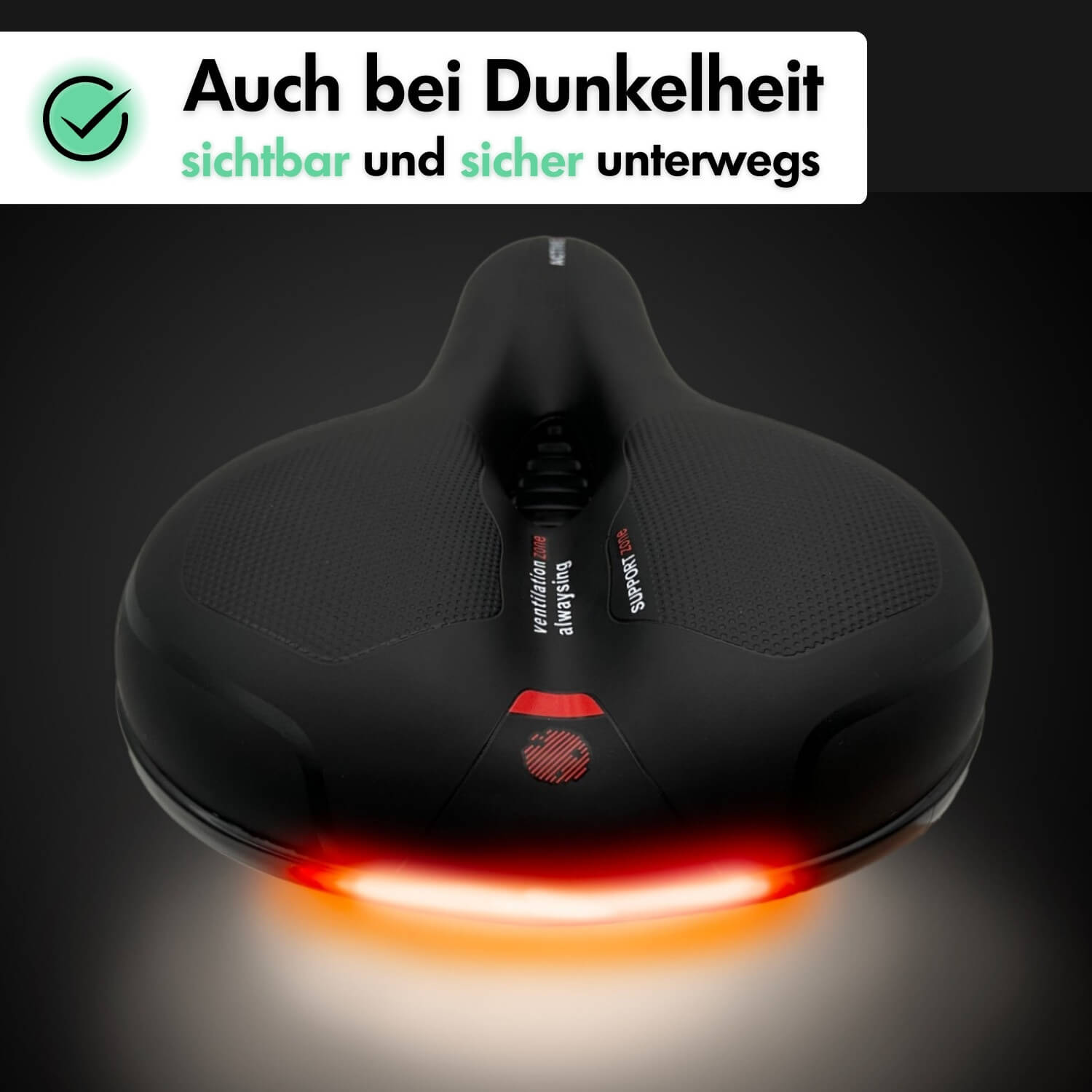 Ergonomisch Fietszadel met Gel-Demping - Comfortzadel voor Langere Fietstochten - Ademend en Drukverlagend - Universele Pasvorm | Sansoti