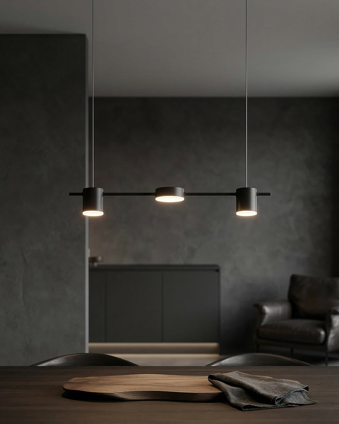 Lineaire LED Hanglamp Helios – Moderne Verlichting met Metaal en Acryl voor Eetkamer en Woonkamer | Sansoti