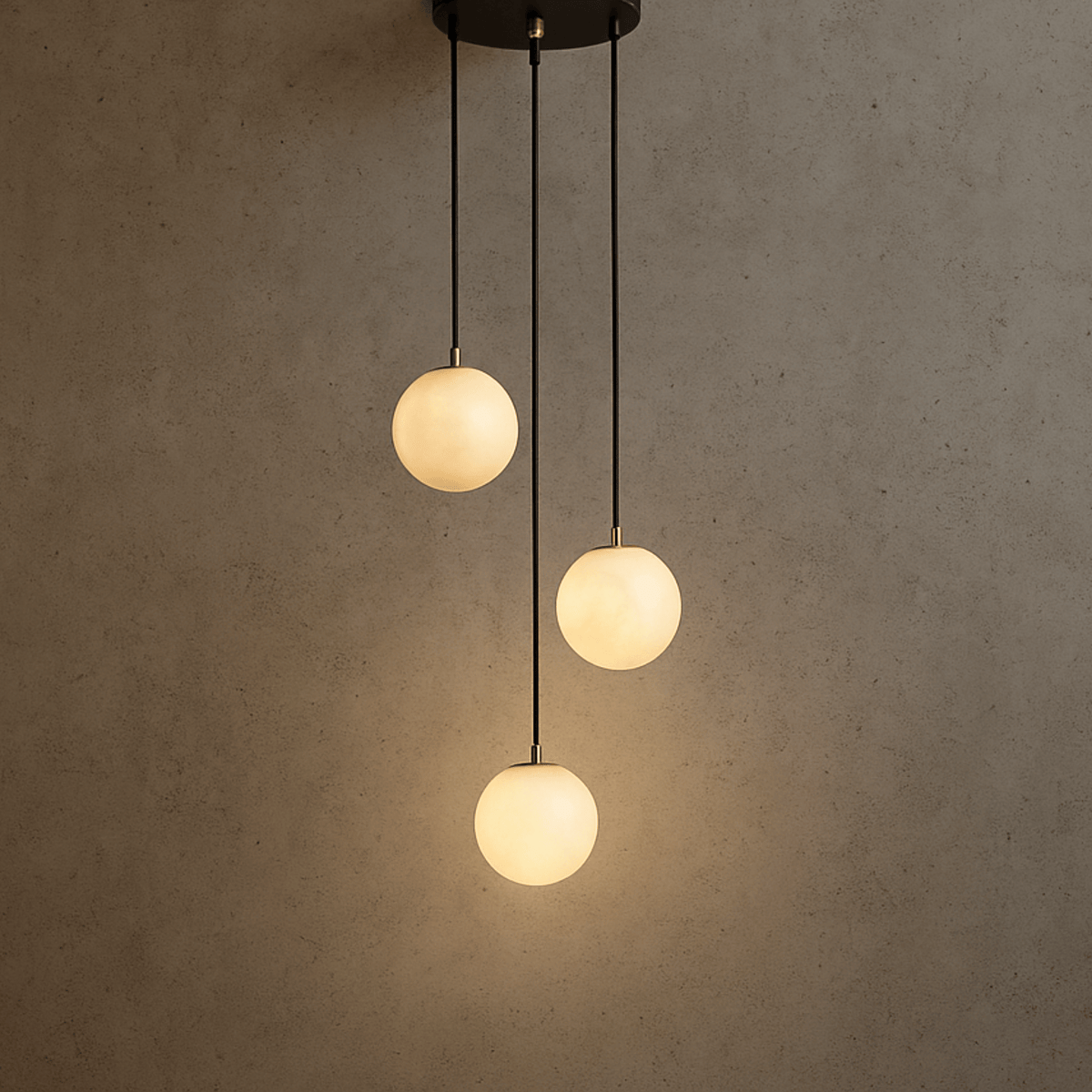 Lustre d’escalier en métal avec plusieurs globes en verre réglable de 3 à 18 points lumineux à intensité variable moderne | Sansoti