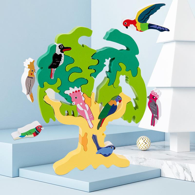 Holz-Baumpuzzle für Kinder von 4–6 Jahren – pädagogisches Montessori-Spielzeug zur Entwicklung der Feinmotorik | Sansoti