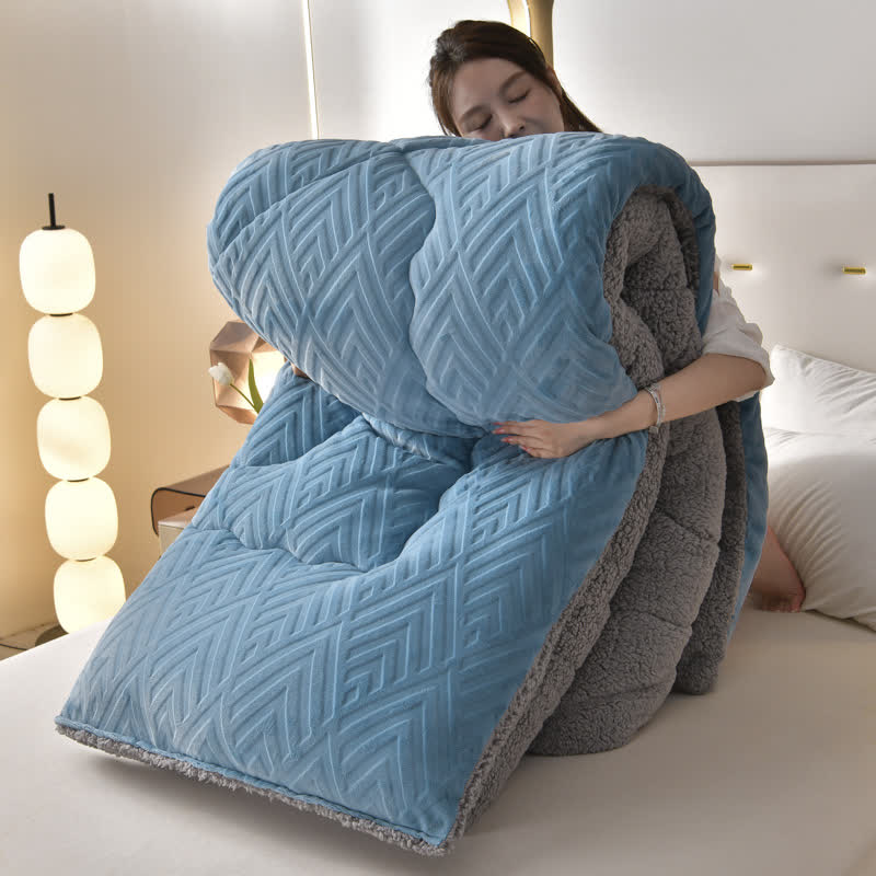 Dikke Sherpa Winterdeken met Quiltkern – Extra Warm, Zacht & Fluffy | Sansoti