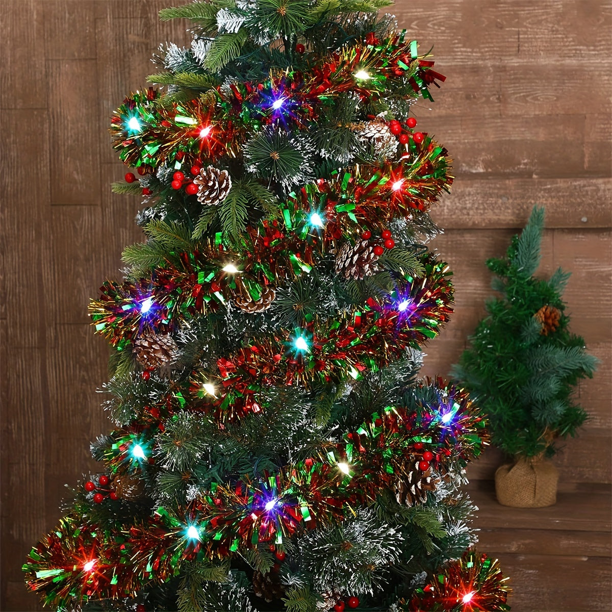 Glitterende LED-slinger 4,88m met 50 lampjes Batterij Kerstdecoratie Feestverlichting Binnen Warm Wit | Sansoti