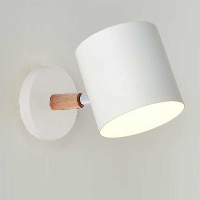 Applique Murale Métal Bois Réglable Chambre Salon Style Scandinave Couleur Macaron E27 Lampe de Chevet Applique Murale | Restfield