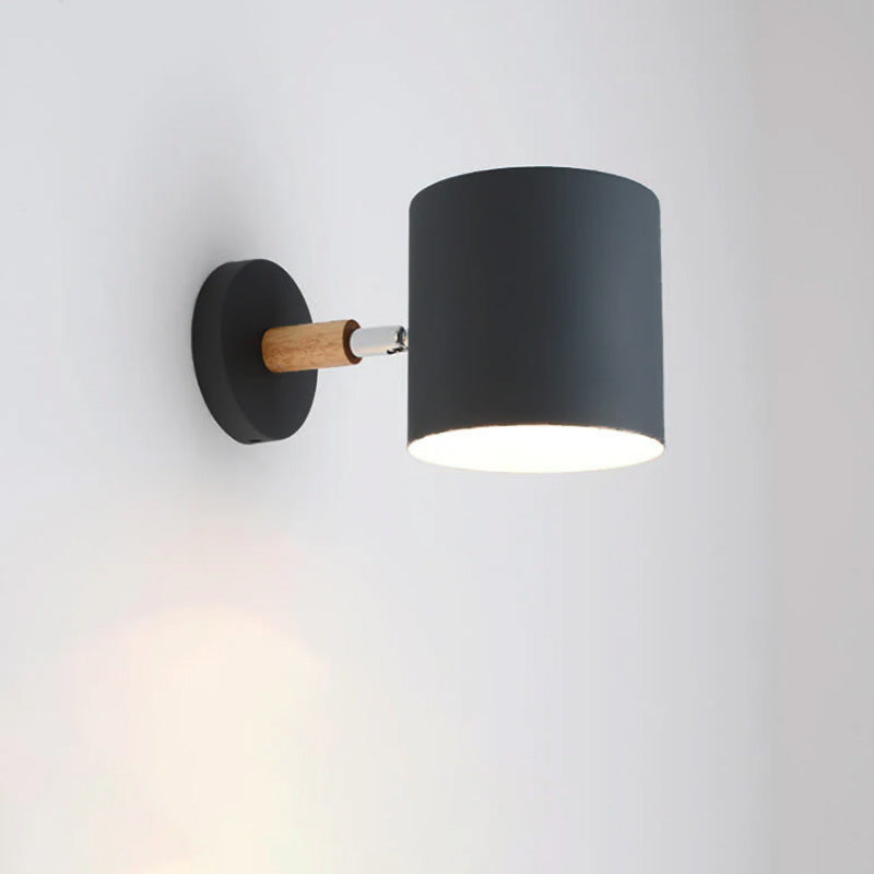 Applique Murale Métal Bois Réglable Chambre Salon Style Scandinave Couleur Macaron E27 Lampe de Chevet Applique Murale | Restfield