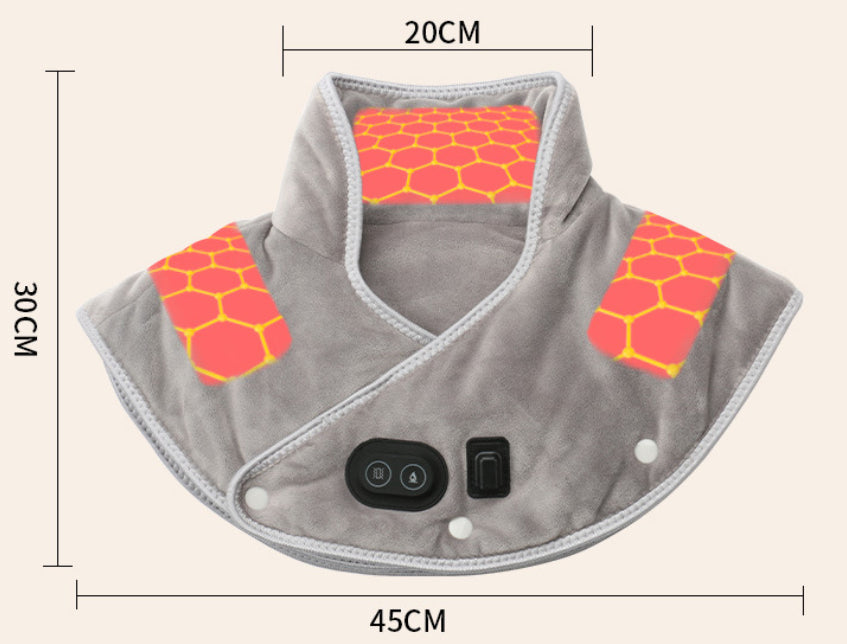 Verwarmende Nek- en Schouderwrap van Zachte Nertsvezel met Koolstofvezel Verwarmingselement – Draagbaar Warmtekussen voor Thuisgebruik | Sansoti
