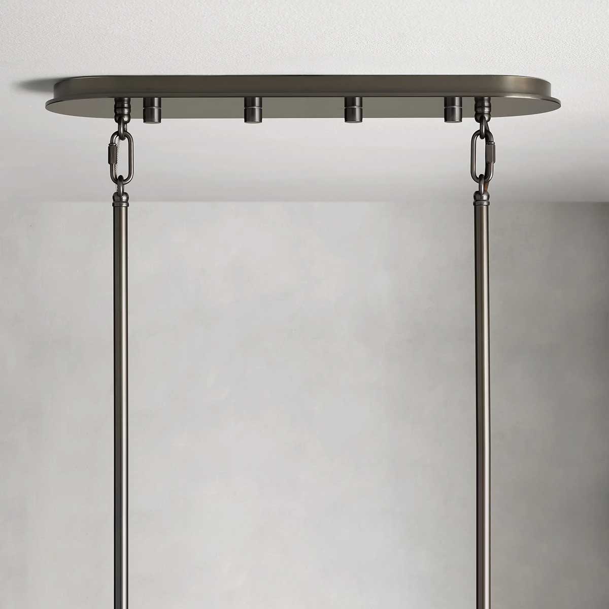 Ovale Kroonluchter Geribbeld Glas Stalen Frame 51-72cm Instelbare Hoogte E12 Fitting Messing Brons Eetkamer | Sansoti