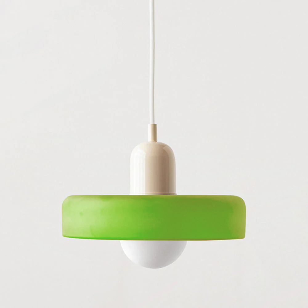 Glazen Hanglamp Bauhausstijl Gekleurd Glas Rond Ø25-35cm E27 Verstelbaar Eettafel Plafondlamp Retro Design | Sansoti