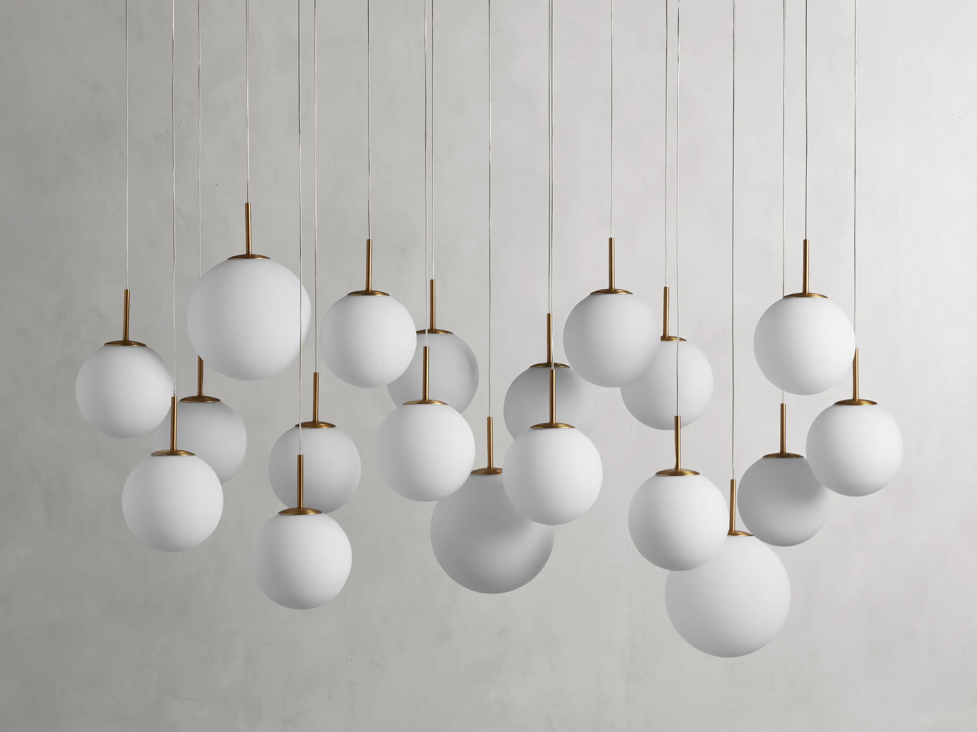 Moderne Lineaire Kroonluchter met Glazen Bollen LED-verlichting voor Eetkamer Woonkamer Eettafel Hangverlichting | Sansoti