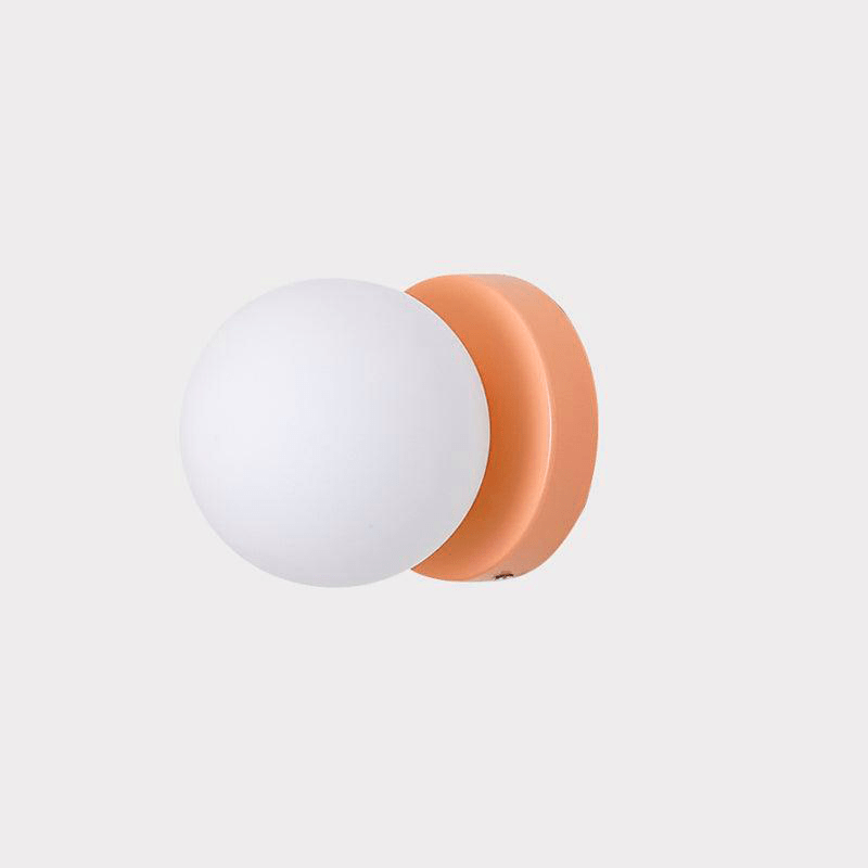 Nuvol Wandlamp — Metalen Wandspot met Glazen Bol ø12cm — Compacte Wandverlichting in 5 Kleuren | Sansoti