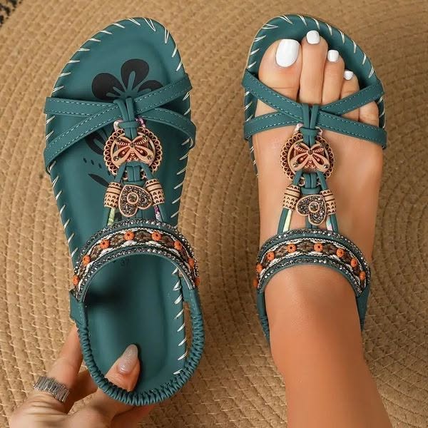 Bohemian Sandalen voor Dames met Antislipzool Ultrazacht Comfortabel Zomerschoeisel Strand Vakantie Slippers | Sansoti