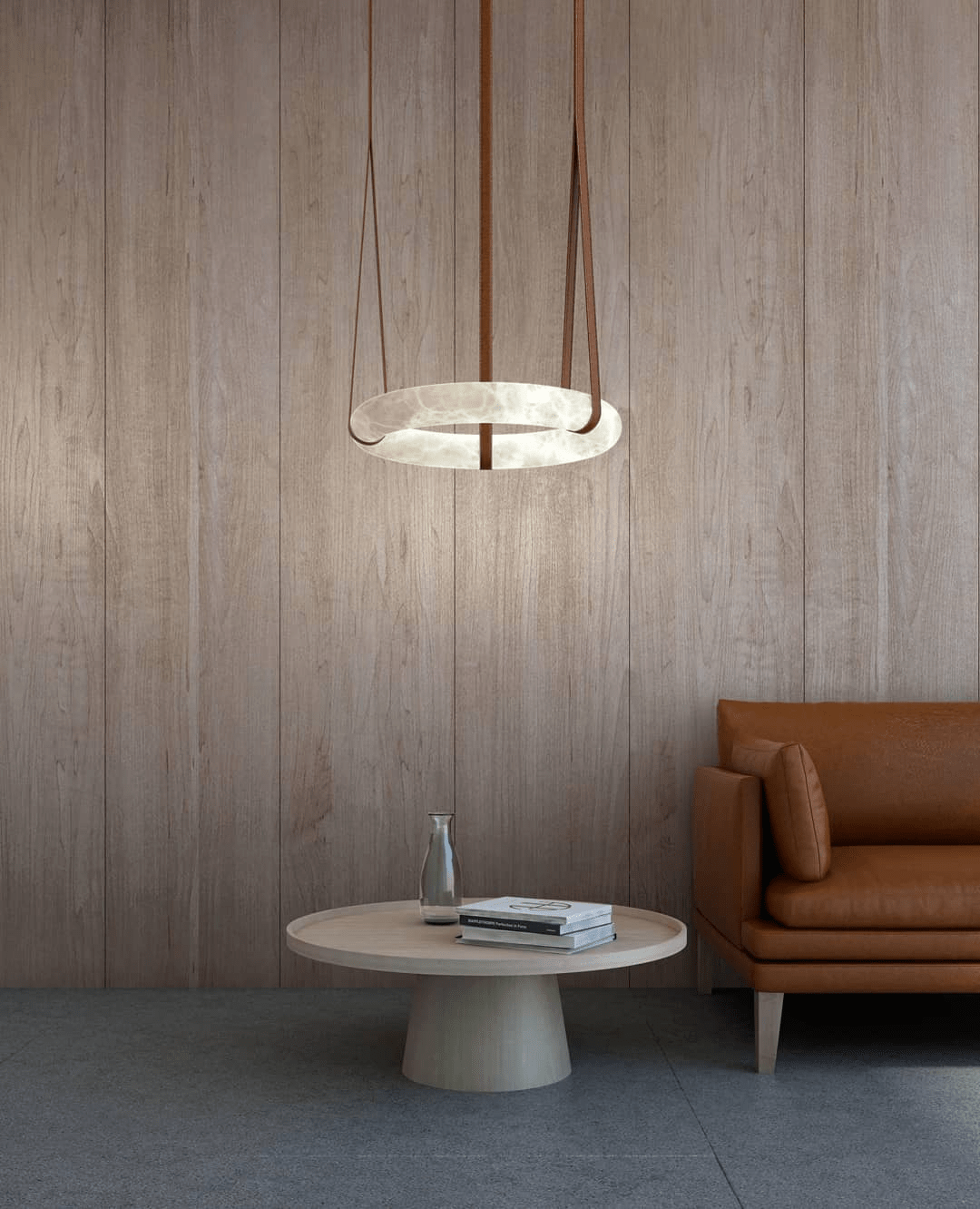 Hängelampe Alabaster Ring LED Dunkelbraun Braun Gold Wohnzimmer Esszimmer 3000K 4000K 6000K Ø30 Ø120cm Naturstein Pendelleuchte | Restfield
