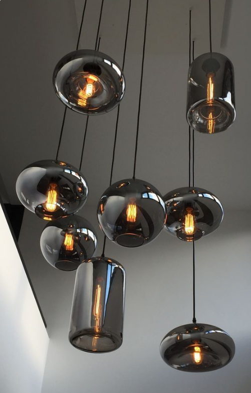 Spiraalvormige Hanglamp met Glazen Bollen voor Trappenhuis Hoge Ruimtes Dimbaar E14 Modern Design Woonkamer | Sansoti