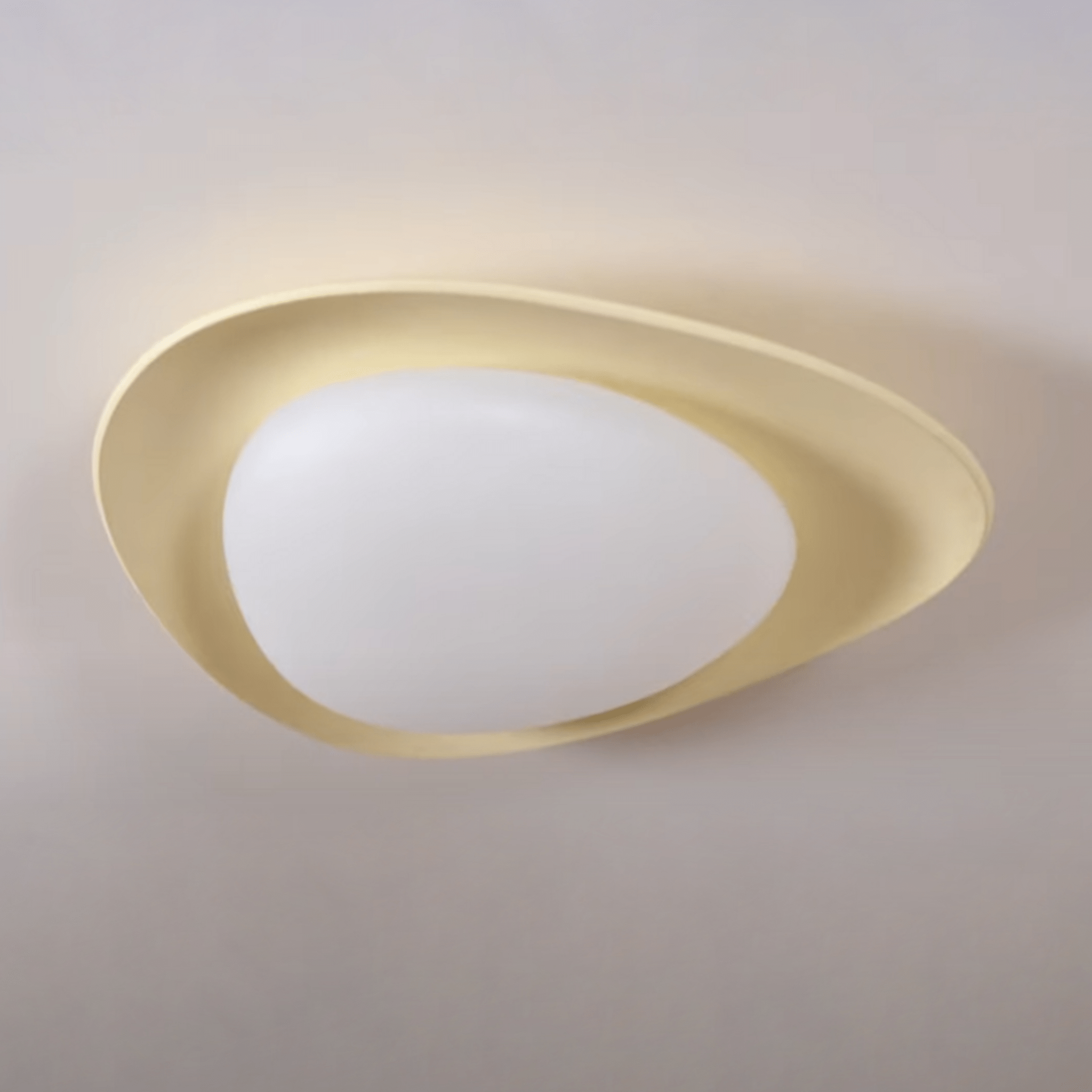 Plafonnier Résine Ovale Vert Beige Salon Chambre LED 3000K 4000K 6000K Ø36 Ø46cm Organique Plafonnier Dimmable | Restfield