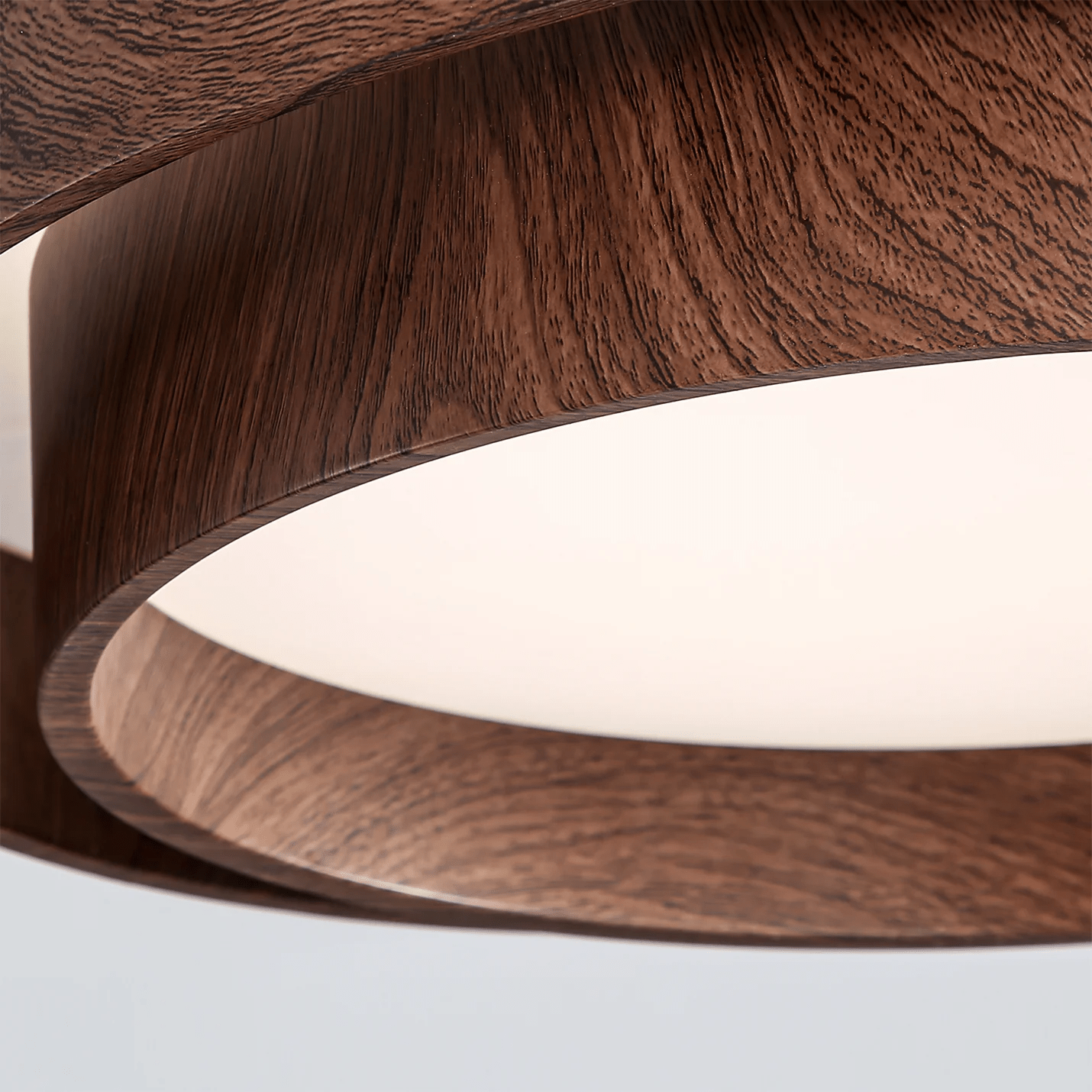 LED-Deckenleuchte Holzoptik Walnuss Japandi Wohnzimmer Schlafzimmer Runde Deckenleuchte Moderne Beleuchtung Holzmaserung Optik | Restfield