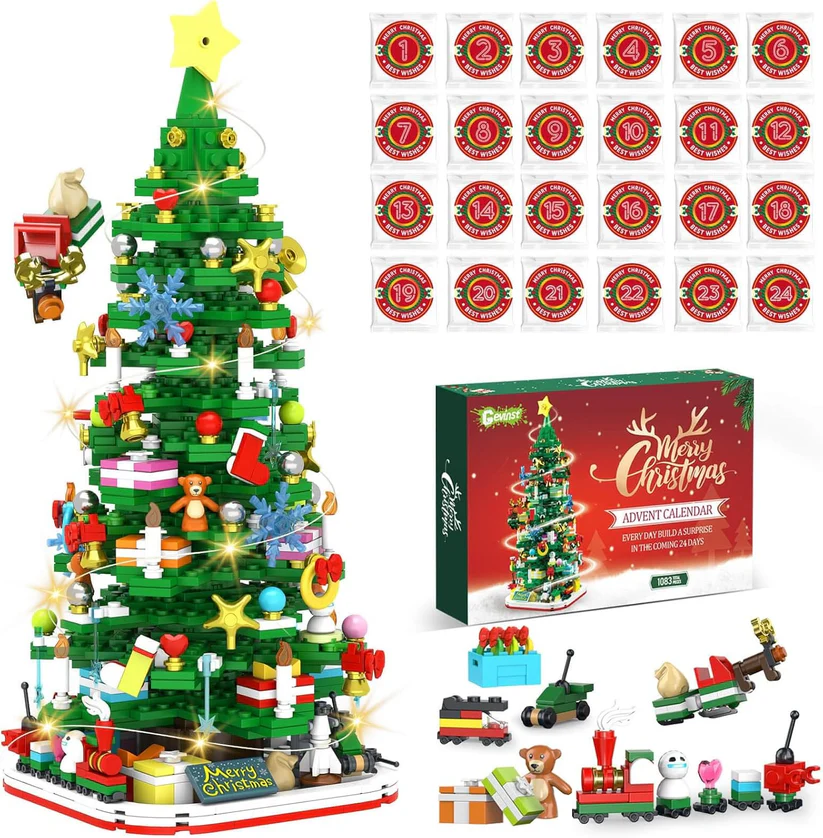 Adventskalender Bouwblokken 24 Dagen Kerstdorp Winterthema Creatief Constructiespeelgoed Kerst December Kinderen | Sansoti