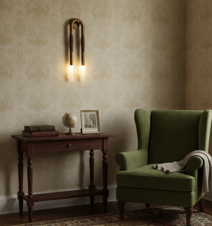 Decoratieve Wandlamp met Imitatie Paardenhaar – Sculptural Strijkijzeren Design met Witte Acryl Kap – ø18×H67cm | Sansoti