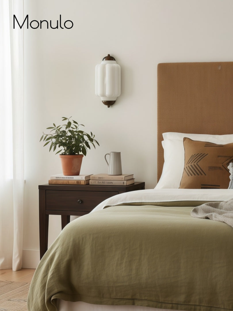 Wandlamp Melkglas voor Slaapkamer Gang Scandinavische Stijl | Sansoti