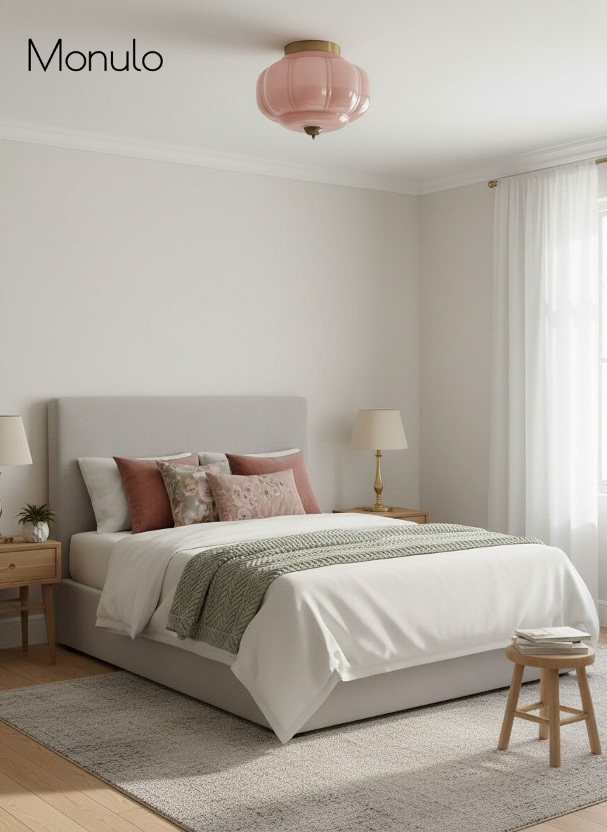 Retro Plafondlamp met Melkglazen Kap – Verfijnde Semi-Flush Mount Verlichting voor Moderne Interieurs | Sansoti